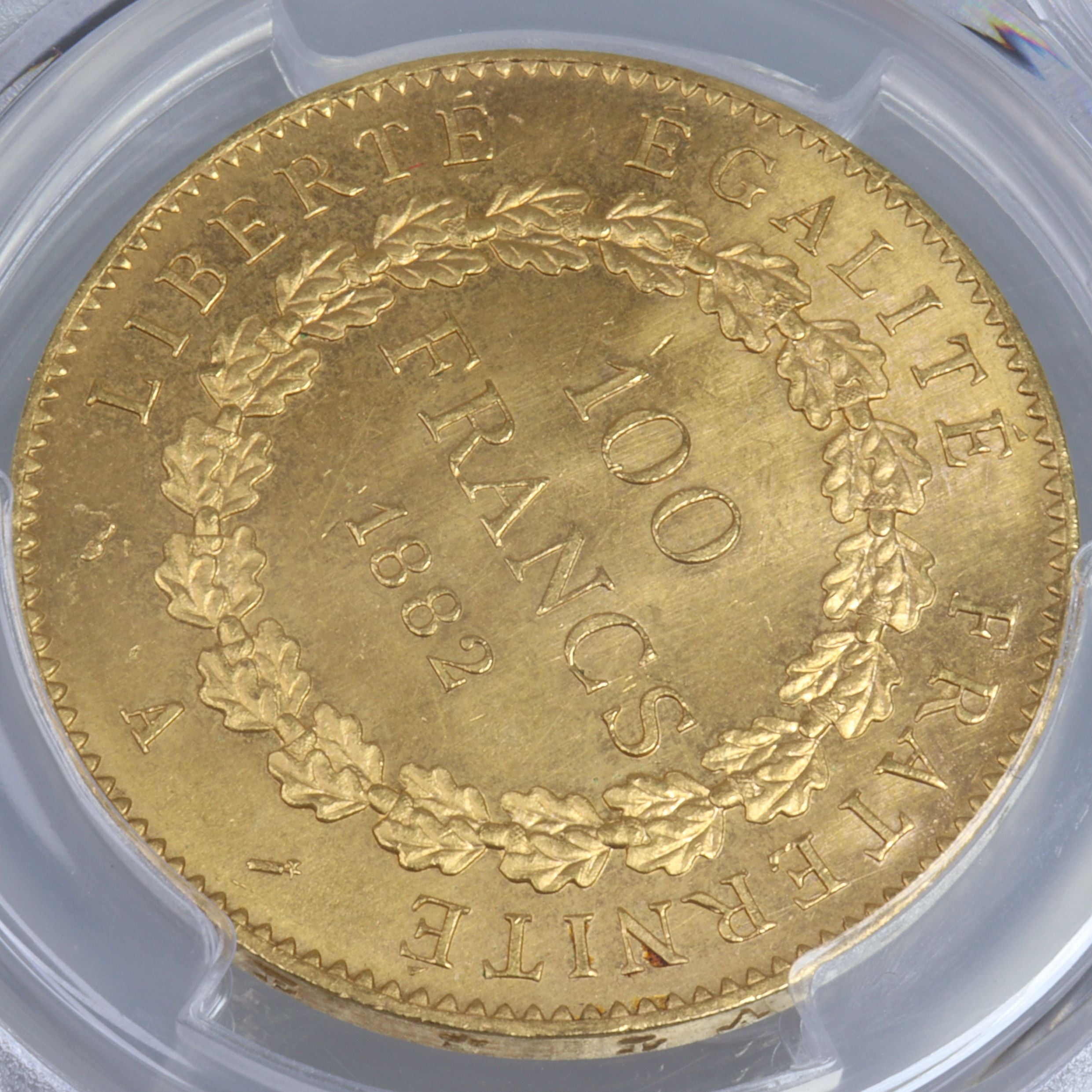 1882年 A フランス ラッキーエンジェル 100フラン金貨 【 PCGS MS65 TOP POP 】