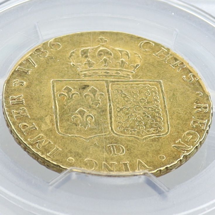 1786年 D フランス ルイ16世 2ルイドール 金貨 【 PCGS AU55 】