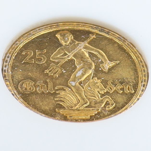 1930年 自由都市 ダンツィヒ ポーランド 25グルデン 金貨 【 高