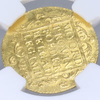 オランダ ユトレヒト 小文字年号（Small Date） 1807年 1ダカット金貨 MS63 NGC 裏