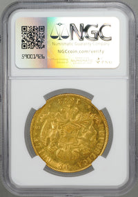 チリ サンティアゴ造幣所 1842年-SO IJ 8エスクード金貨 MS62 NGC 裏