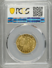 フランス ルーアン造幣所 ルイ15世 1738年-B 1ルイドール金貨 AU55 PCGS 裏