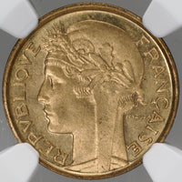 フランス 50サンチーム 1931年 アルミニウム青銅試鋳貨 MS65 NGC 表