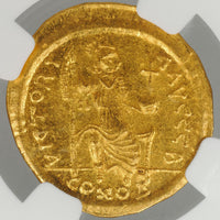 ビザンチン帝国 ユスティヌス2世 西暦565～578年 1ソリドゥス金貨 MS 5/5 5/5 NGC 裏