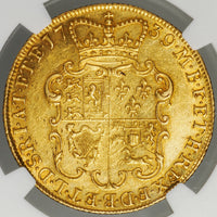 イギリス ジョージ2世 1739年 2ギニー金貨 AU55 NGC 裏