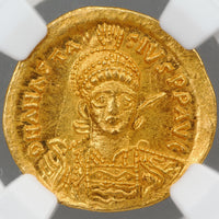 ビザンチン帝国 アナスタシウス1世 西暦491～518年 1ソリドゥス金貨 Ch MS 5/5 5/5 ダブルファイブ NGC 表