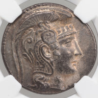古代ギリシャ アッティカ・アテネ発行 テトラドラクマ銀貨 New Style 紀元前132～131年 Ch XF 4/5 5/5 NGC 表