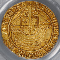 イギリス イングランド ヘンリー8世 1509～1526年 1エンジェル金貨 AU55 PCGS 裏