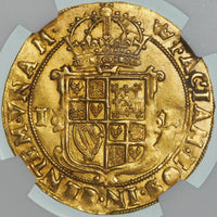 イギリス イングランド ジェームズ1世 1607～1609年 1ユナイト金貨 MS62 NGC 裏
