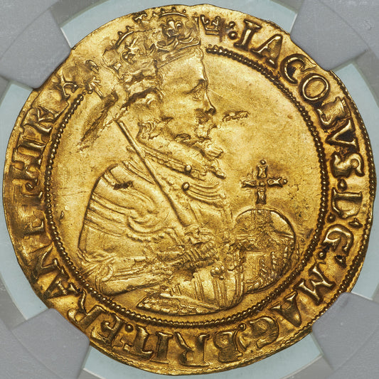 イギリス イングランド ジェームズ1世 1607～1609年 1ユナイト金貨 MS62 NGC 表