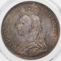 ヴィクトリア女王 ジュビリーヘッド イギリス 1887年 1クラウン銀貨 MS62 PCGS 表