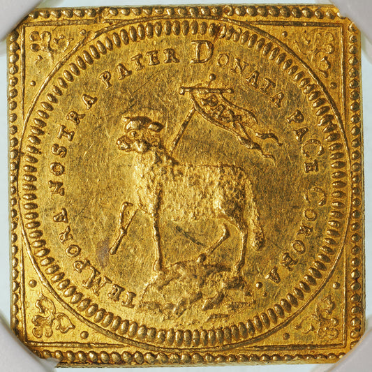 1700年刻印 ドイツ ニュルンベルク CGL ラムダカット クリッペ（四角） 1ダカット金貨 FR-1886