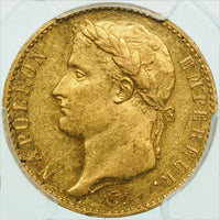 ナポレオン1世 百日天下 フランス パリ造幣所 1815年-A 20フラン金貨 AU58 PCGS 表