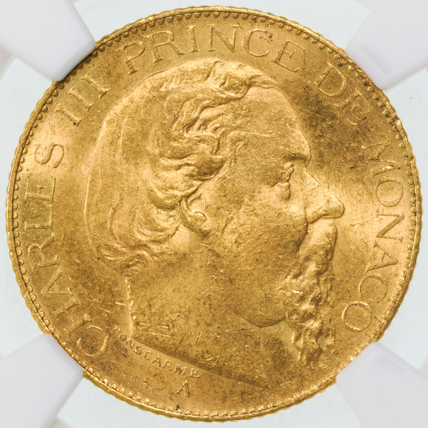1879年-A モナコ シャルル3世 パリ造幣所 20フラン金貨