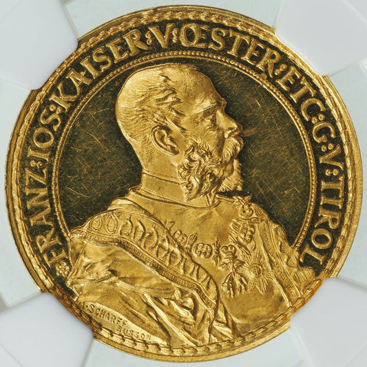 フランツ・ヨーゼフ1世 インスブルック射撃祭 1885年 オーストリア 金メダル PF63 ULTRA CAMEO NGC 表