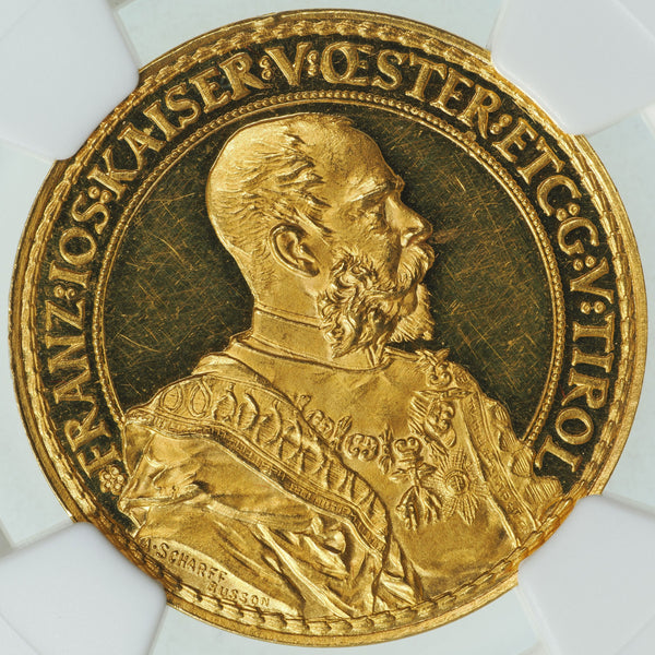 1885年 オーストリア フランツ・ヨーゼフ1世 インスブルック射撃祭 金メダル MOROSINI-1680 13.95g