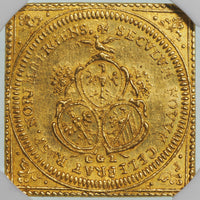 1700年刻印 ドイツ ニュルンベルク CGL ラムダカット クリッペ（四角） 1ダカット金貨 FR-1886