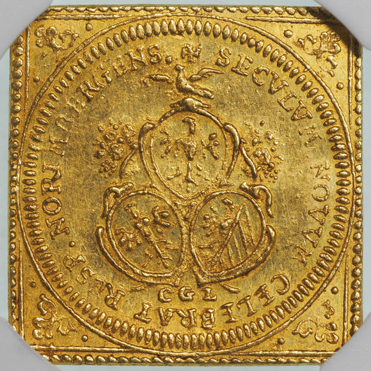 1700年刻印 ドイツ ニュルンベルク CGL ラムダカット クリッペ（四角） 1ダカット金貨 FR-1886