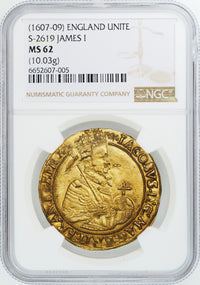 1607～1609年 イギリス イングランド ジェームズ1世 1ユナイト金貨 S-2619