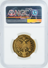 フランツ・ヨーゼフ1世 インスブルック射撃祭 1885年 オーストリア 金メダル PF63 ULTRA CAMEO NGC 裏