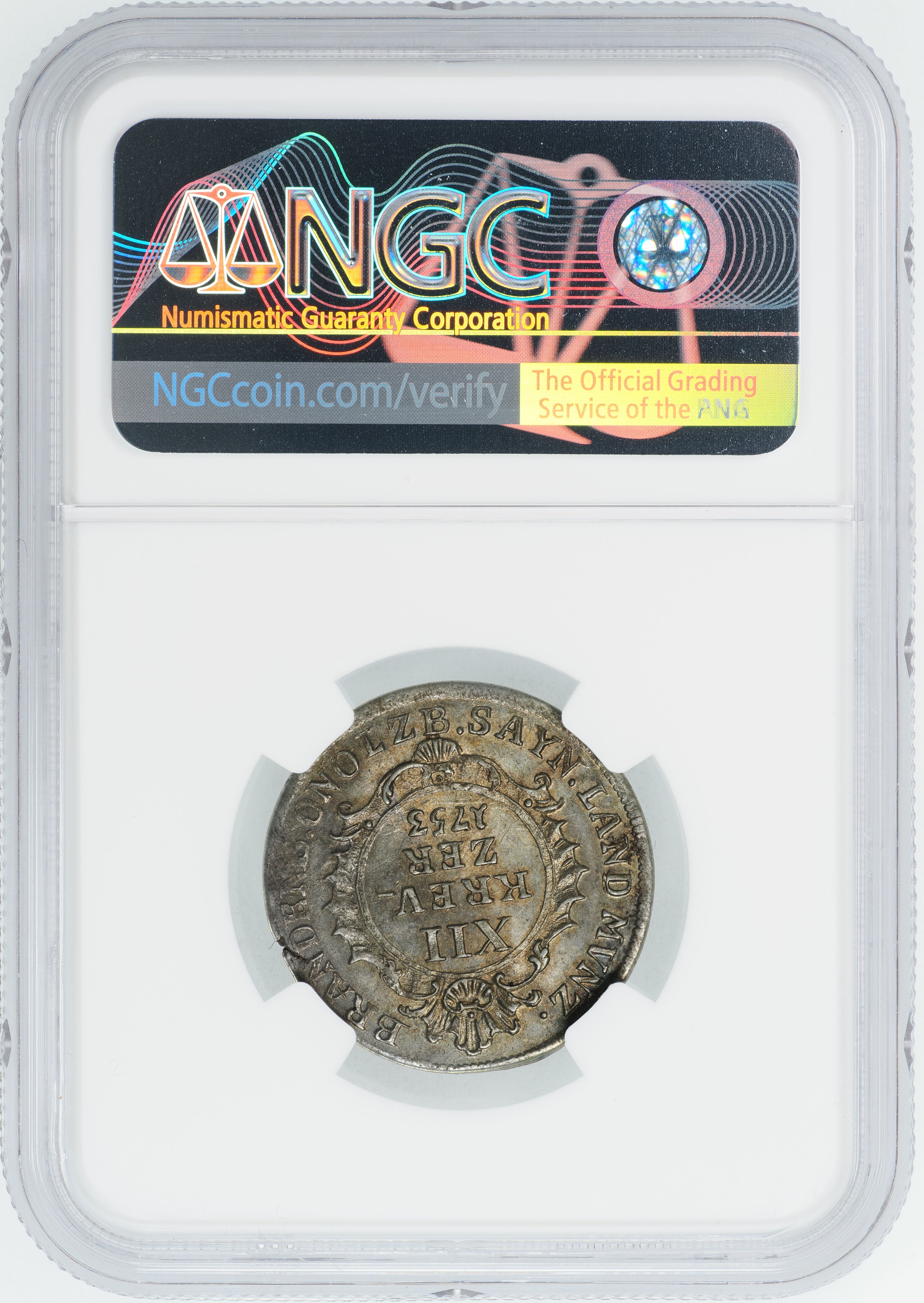 1753年 ドイツ ザイン＝アルテンキルヒェン伯領 12クロイツァー銀貨