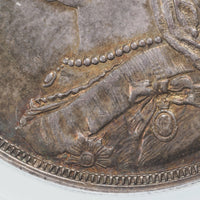 ヴィクトリア女王 ジュビリーヘッド イギリス 1887年 1クラウン銀貨 MS62 PCGS 表