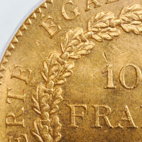 ラッキーエンジェル フランス パリ造幣所 1882年-A 100フラン金貨 MS65 PCGS 裏