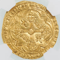 フランス シャルル5世 1364～80年 フランカ・ピエ金貨 MS62 NGC 裏