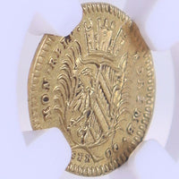 ドイツ ニュルンベルク ラムダカット 1700年刻印 1/4ダカット金貨 MS62 NGC 裏